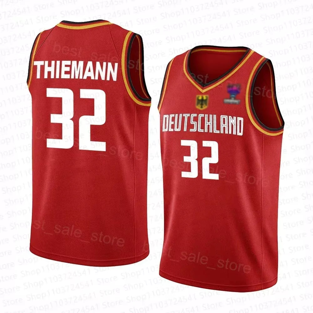 2024 Germany Basketball Jersey Germany Basketball Jersey Mens/Boys Sleeveless Sports Jersey Tshirt Special Basketball Jersey Set