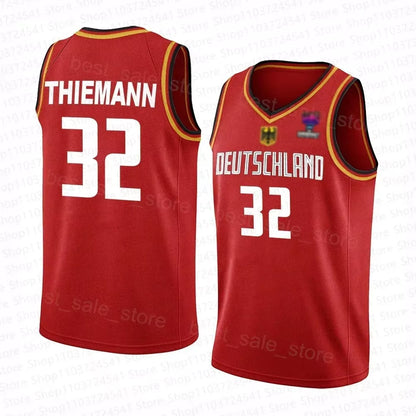 2024 Germany Basketball Jersey Germany Basketball Jersey Mens/Boys Sleeveless Sports Jersey Tshirt Special Basketball Jersey Set