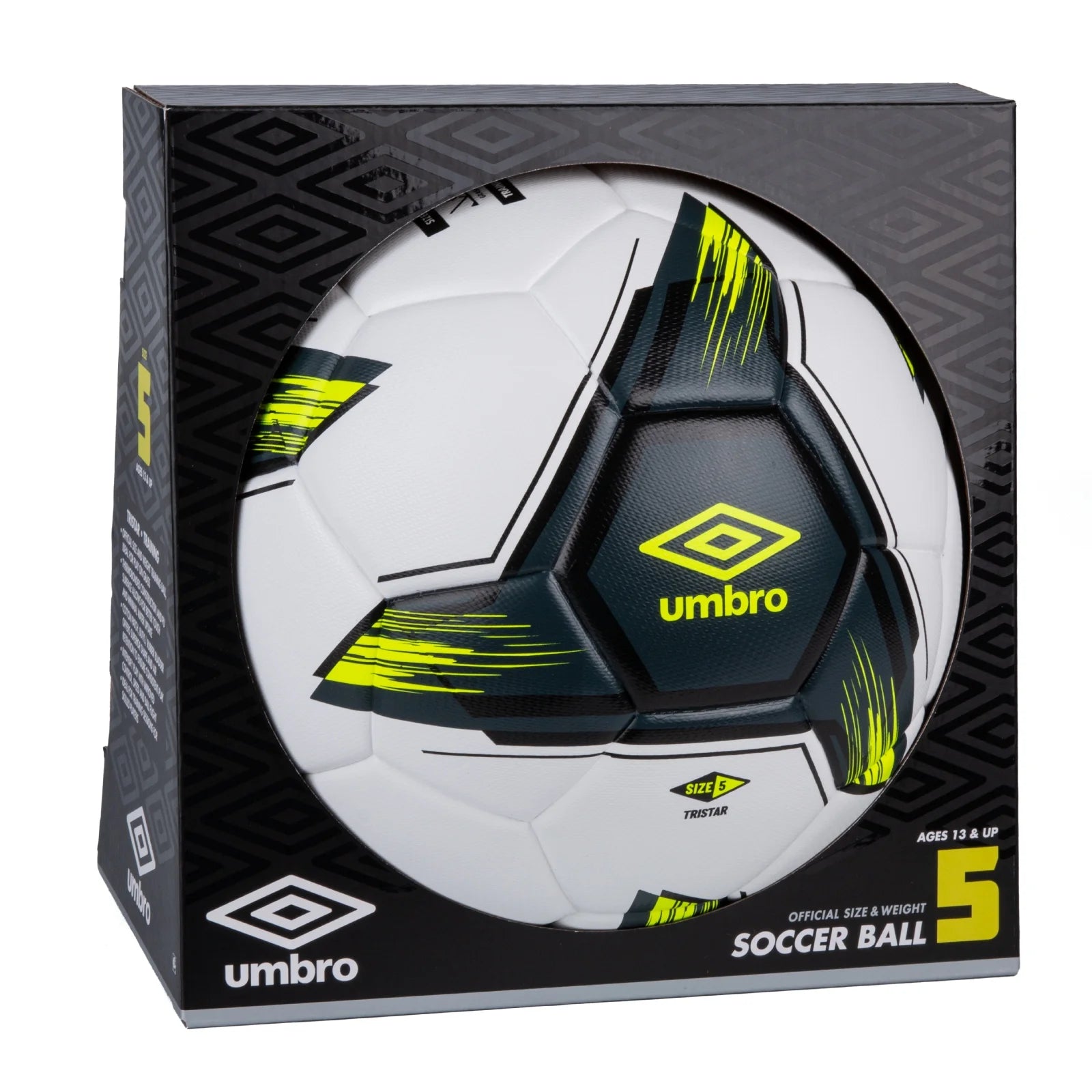 (4 Pack)  Tristar Size 5 Adult and Teen Soccer Ball, White/Gray/Yellow